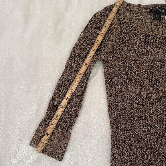 White House Black Market Open Knit Womens Size Small Metallic Brown - Picture 6 of 6